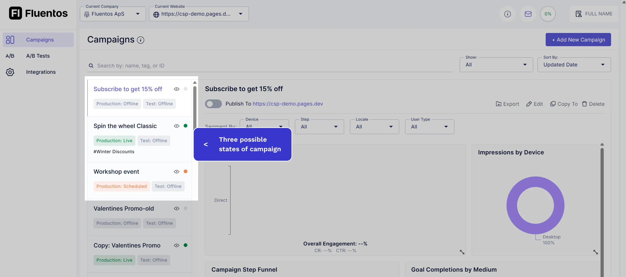Campaign Publish States