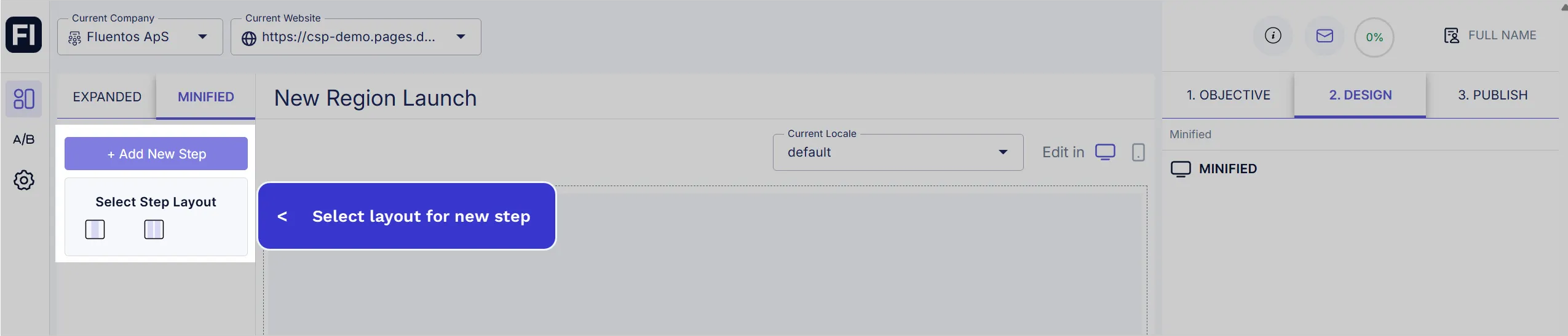 Select Layout From Step