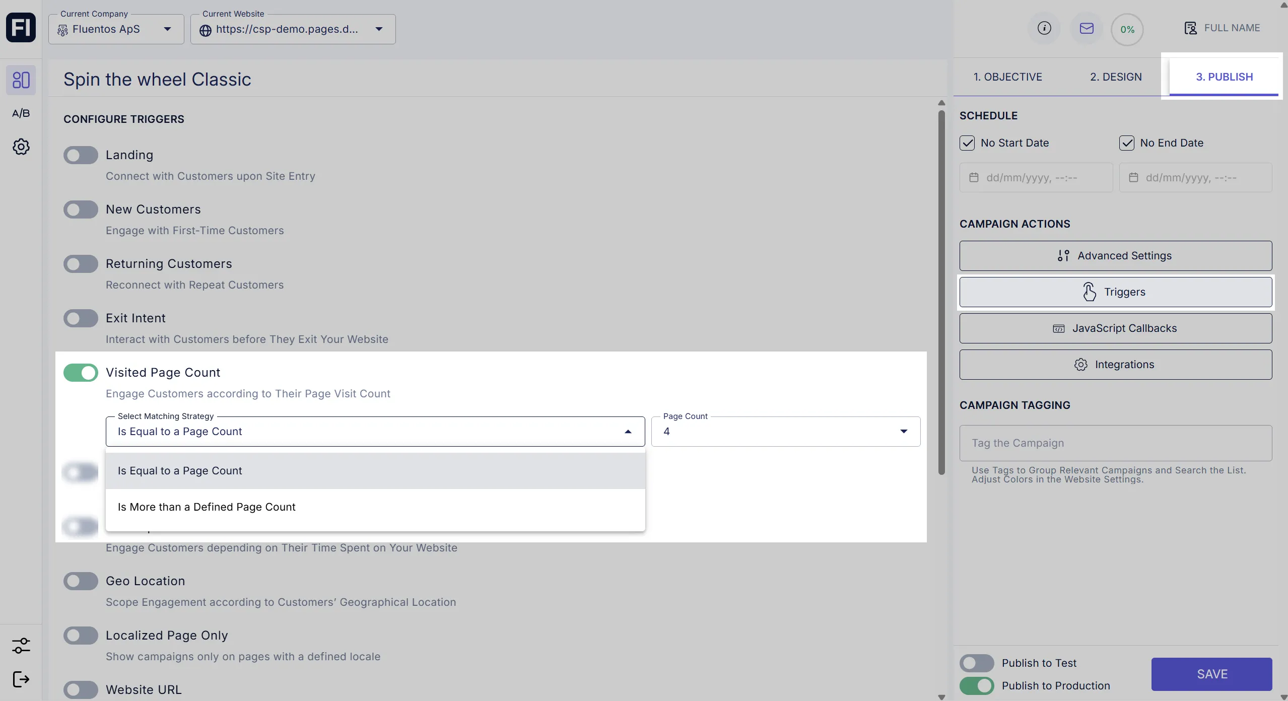 Visited Page Count Trigger