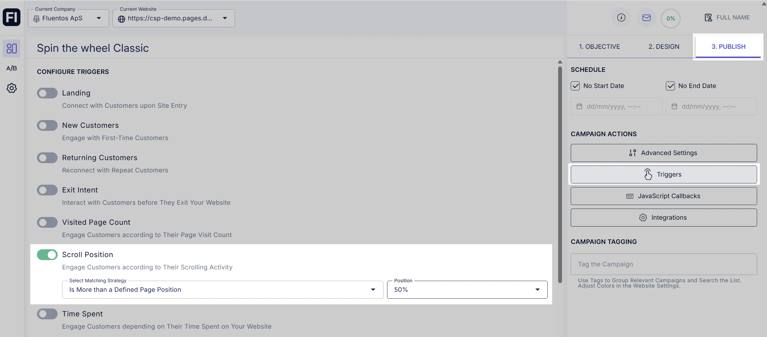 Scroll Position Trigger