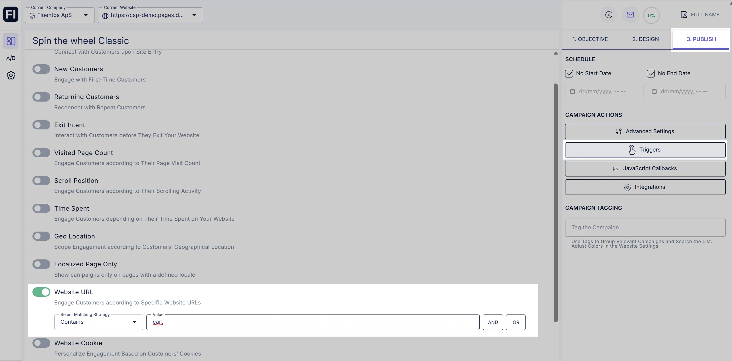 Website URL Trigger