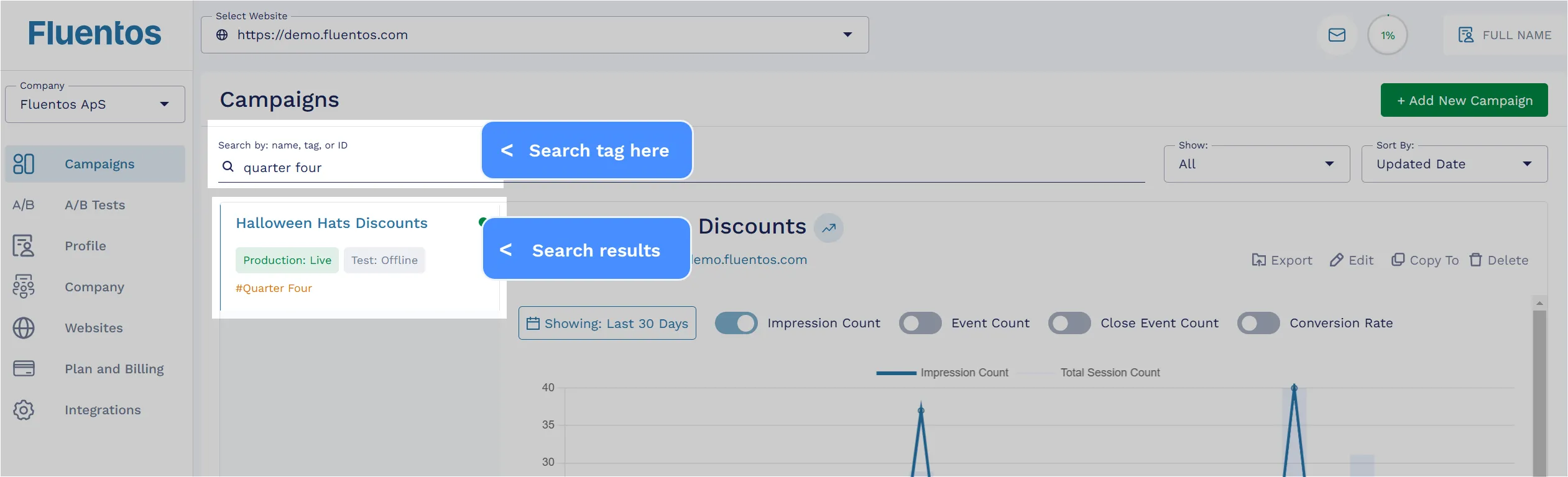 Using Tags To Search Campaigns