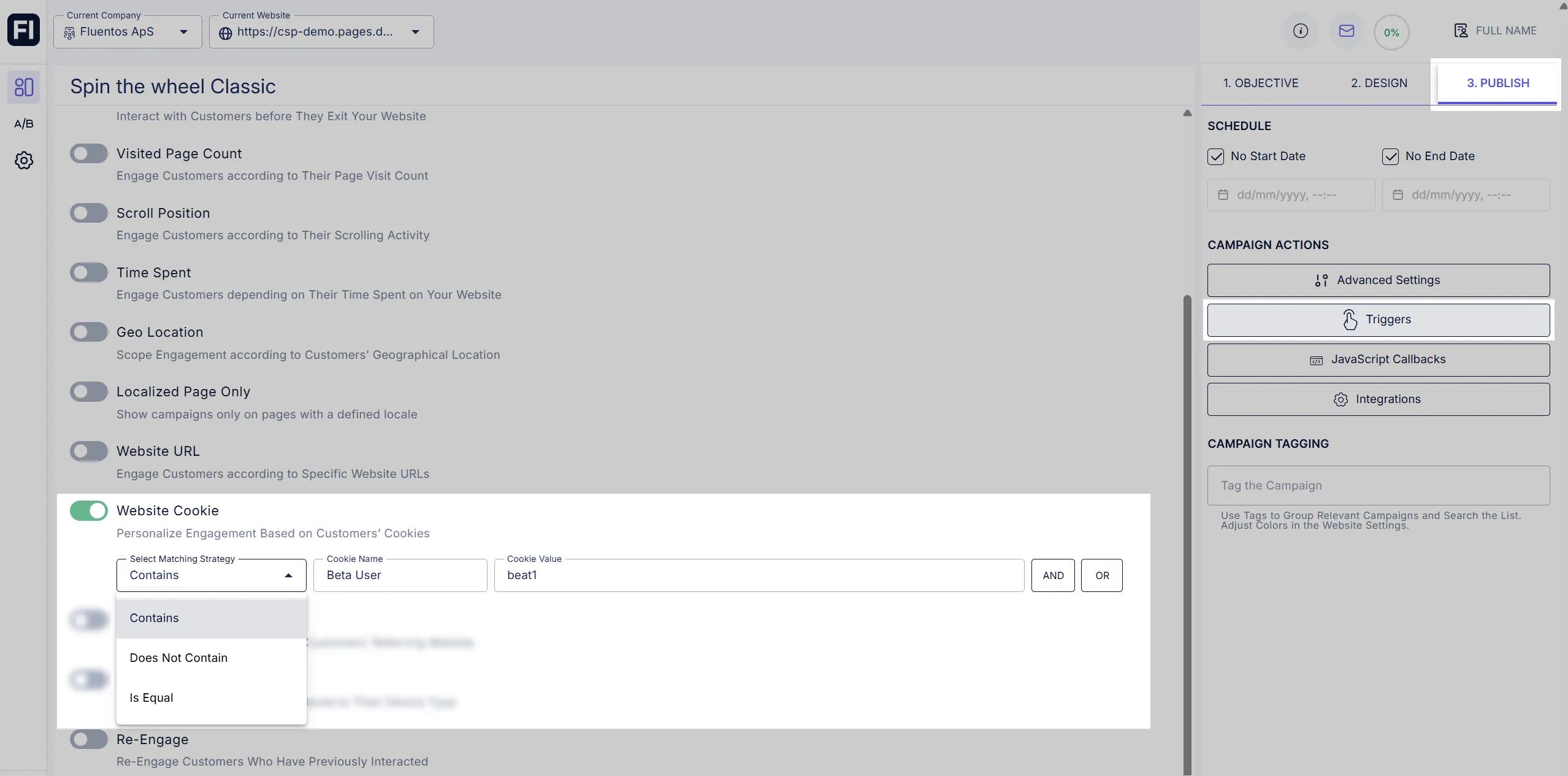 Website Cookie Trigger