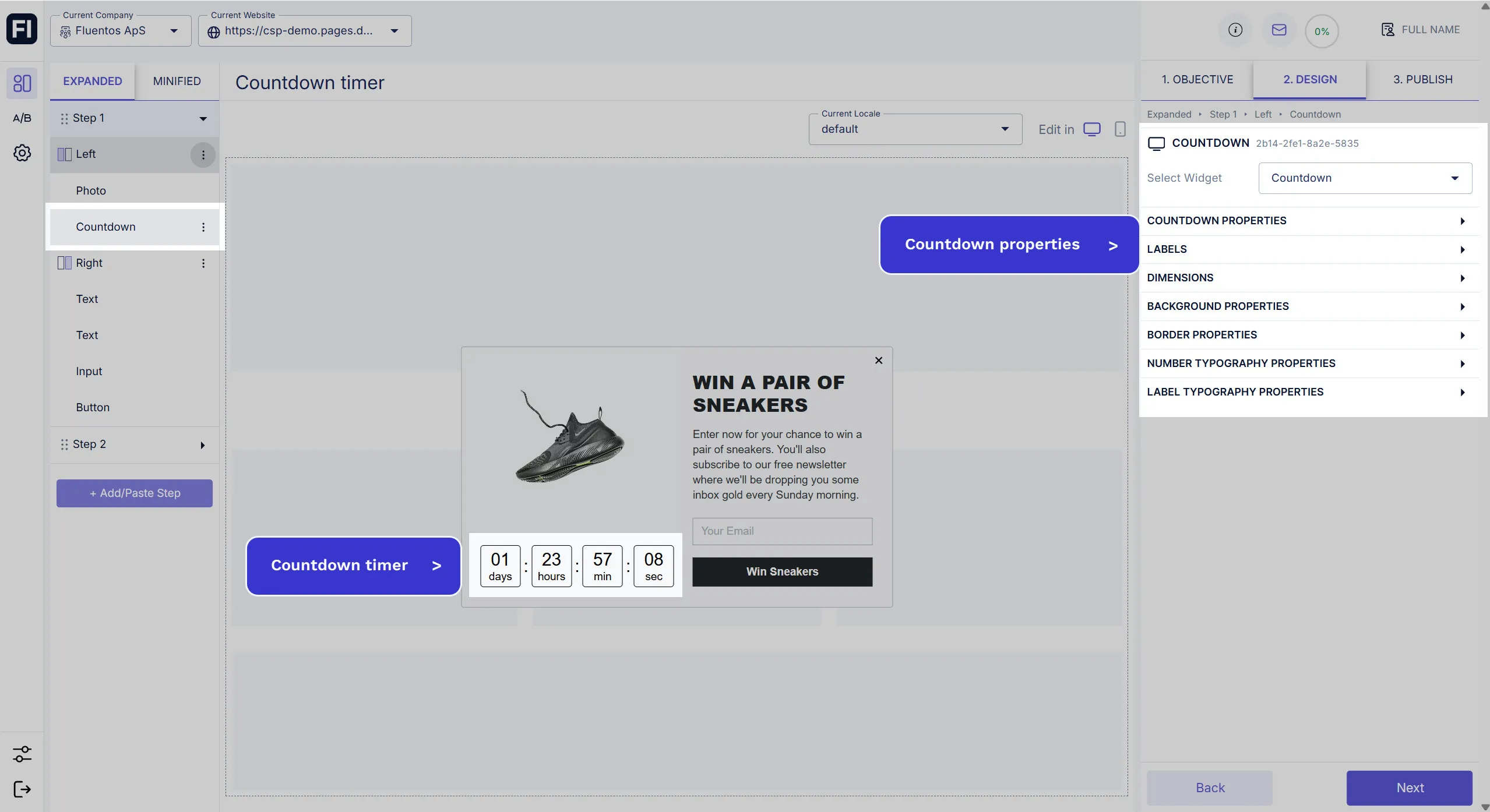 Default Countdown Timer