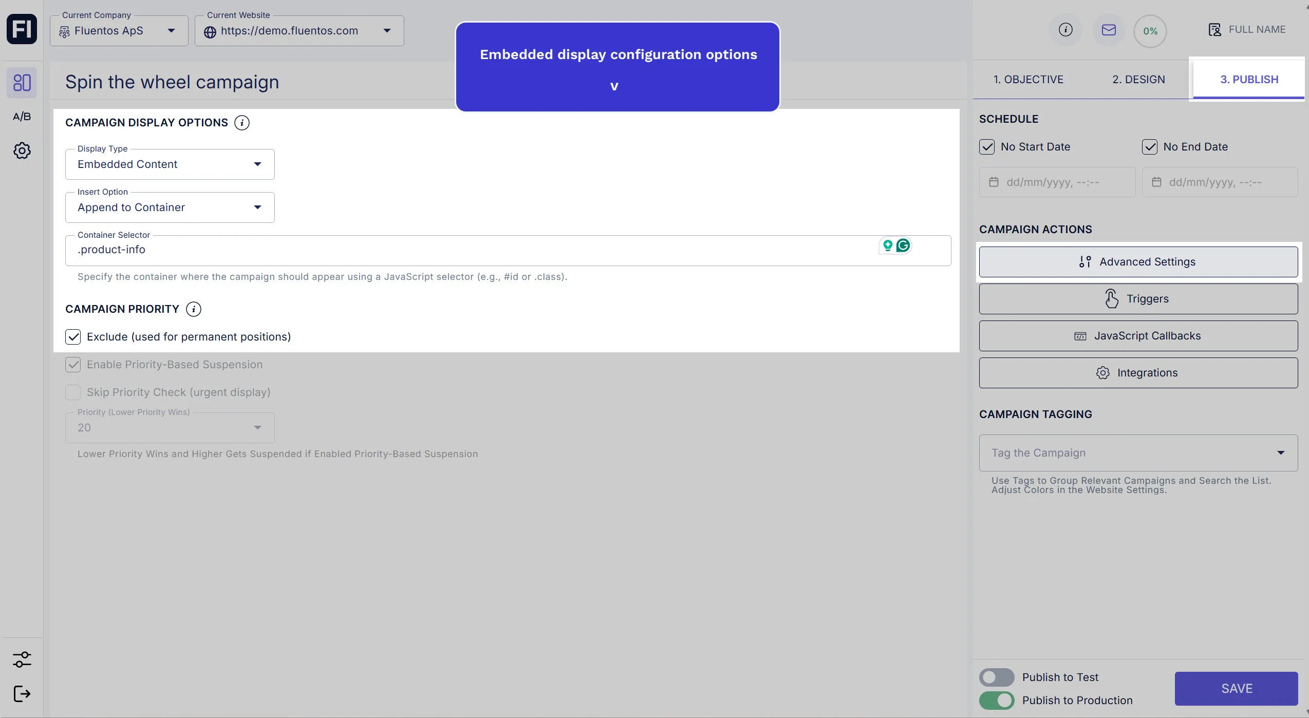 Display as Embedded Content