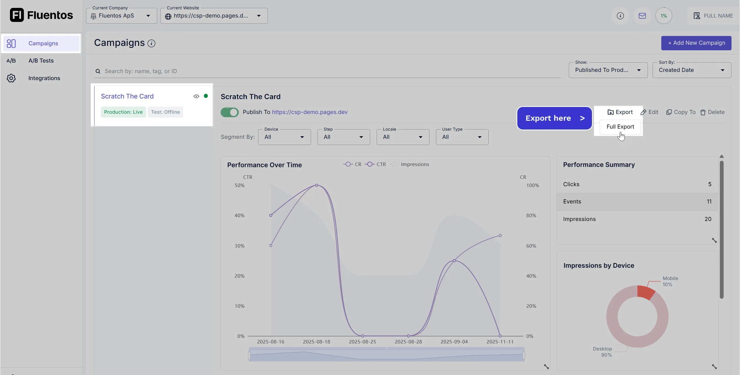 Export Campaign Analytics