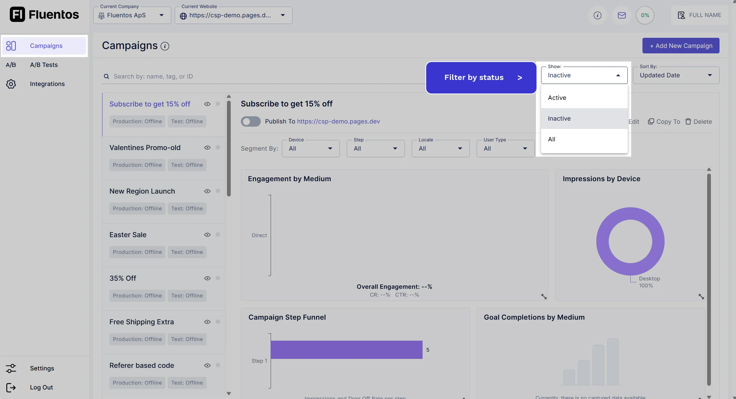 Campaign Filtering
