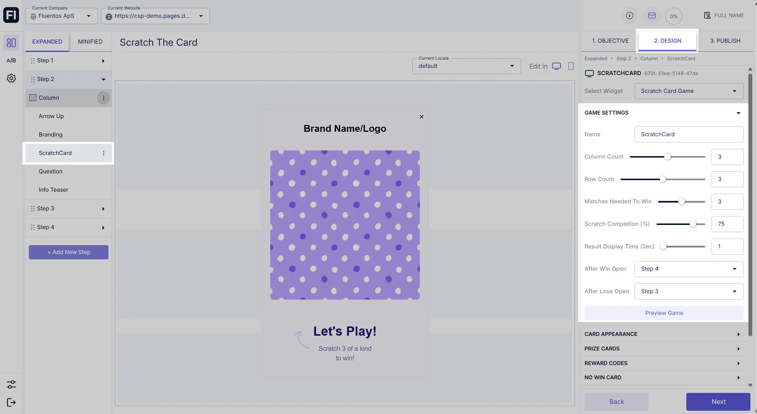 Scratch-the-card-settings