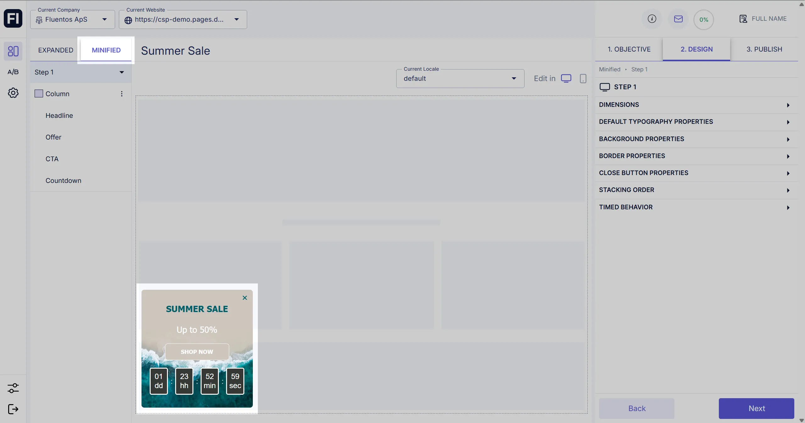 Campaign Minified State