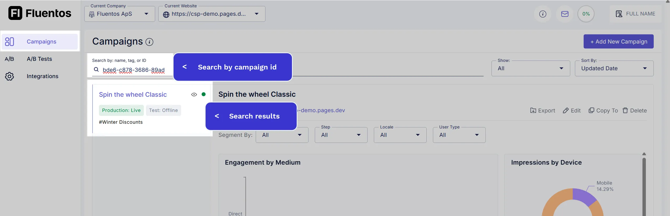 Search Campaign By ID