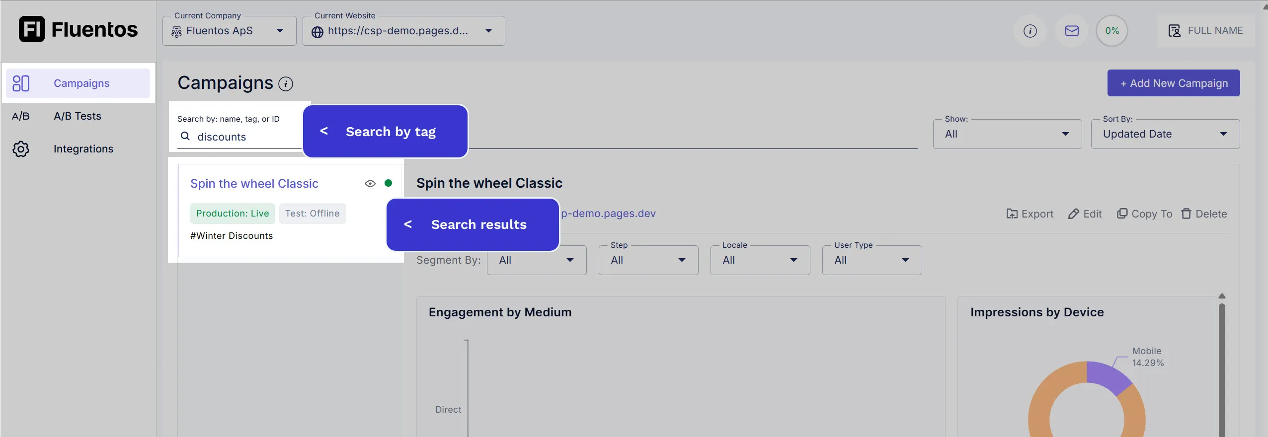 Search Campaign By Tag