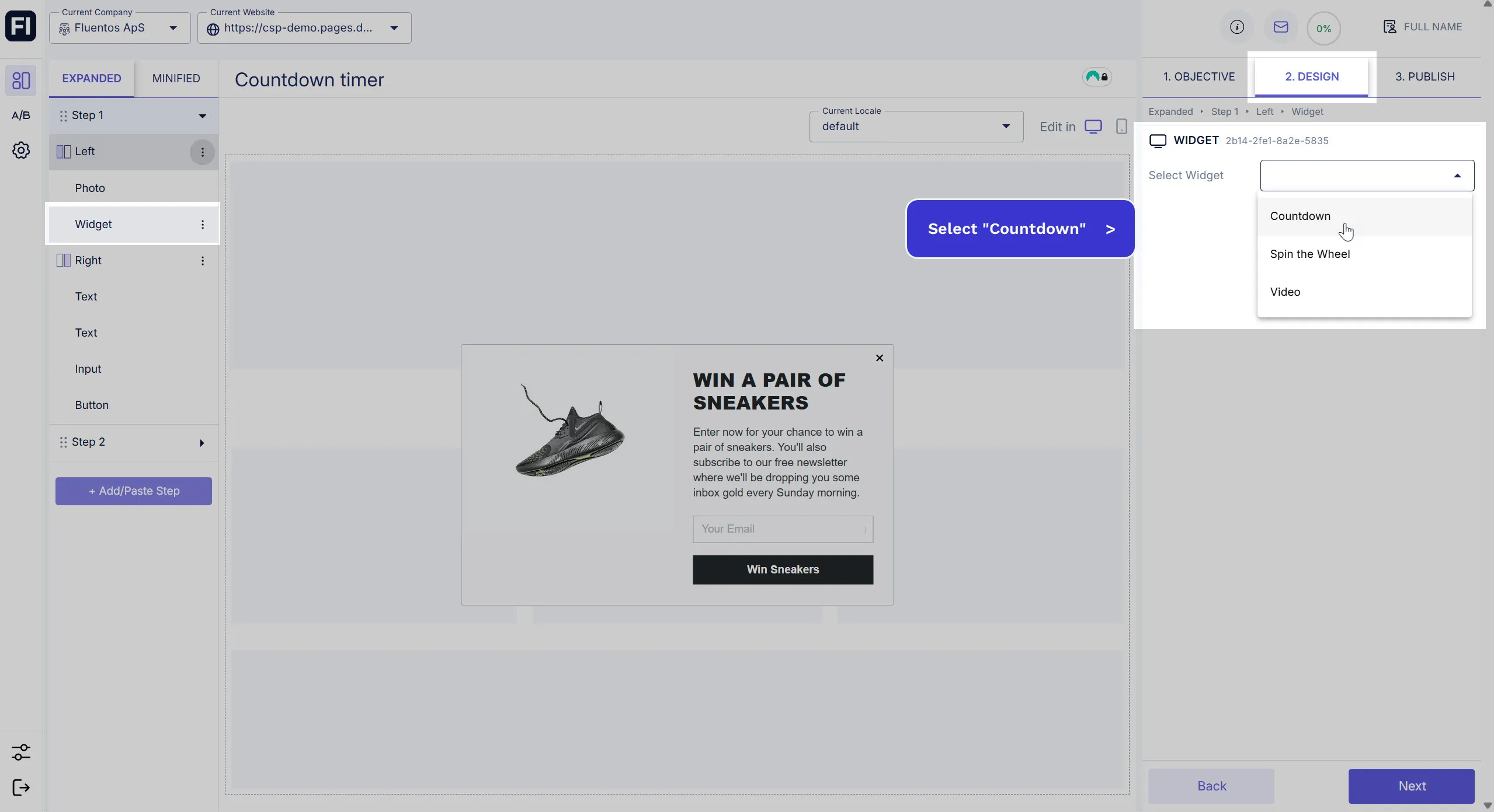 Select Countdown Timer
